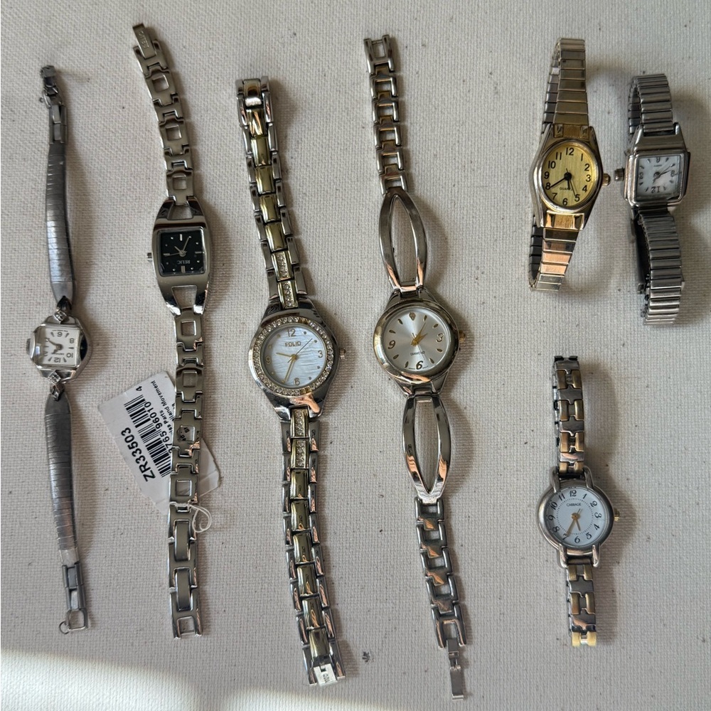Lot of 7 Silver-Tone Watches – Vintage & Modern Styles